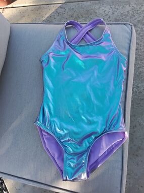 More Than Magic Kids Iridescent Teal & Purple One-Piece Swimsuit